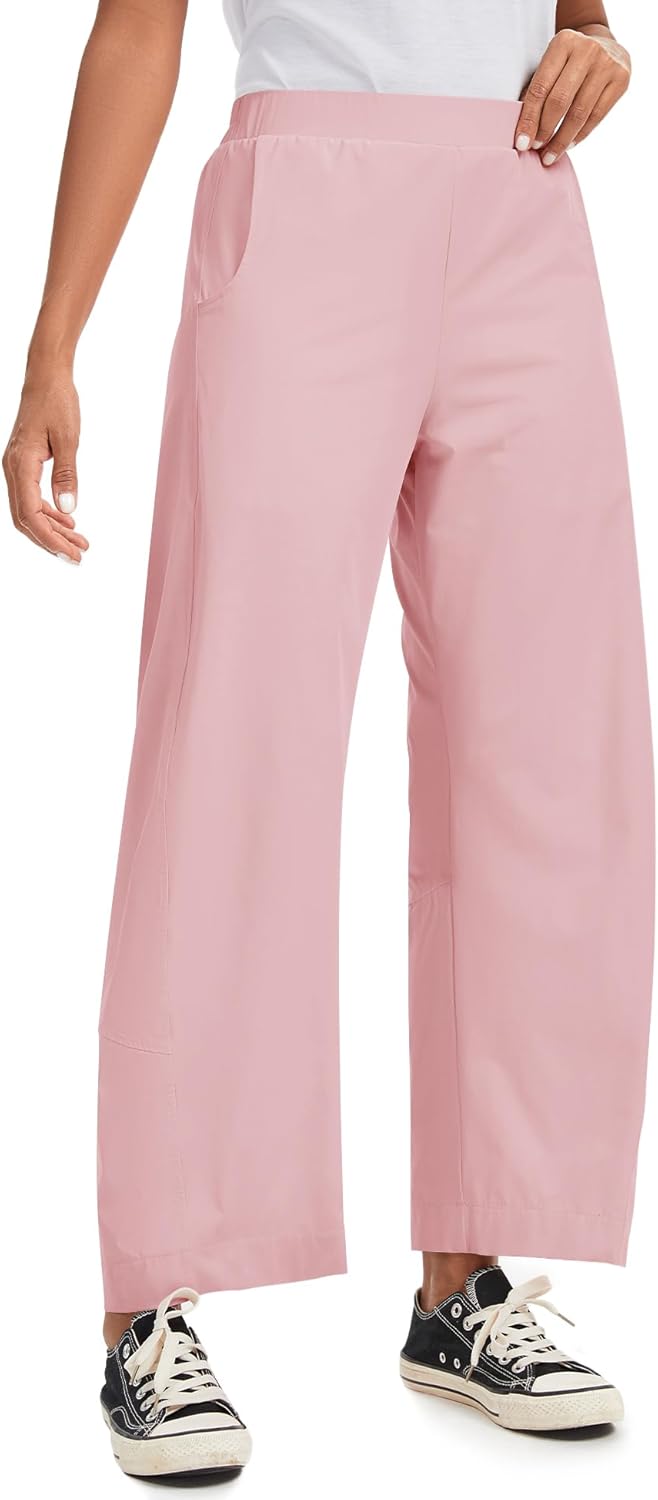 Thumbnail 2 de LOMON Wide Leg Barrel Pants for Women (27" Inseam) — wrinkle-free, quick-dry work & casual palazzo slacks with pockets