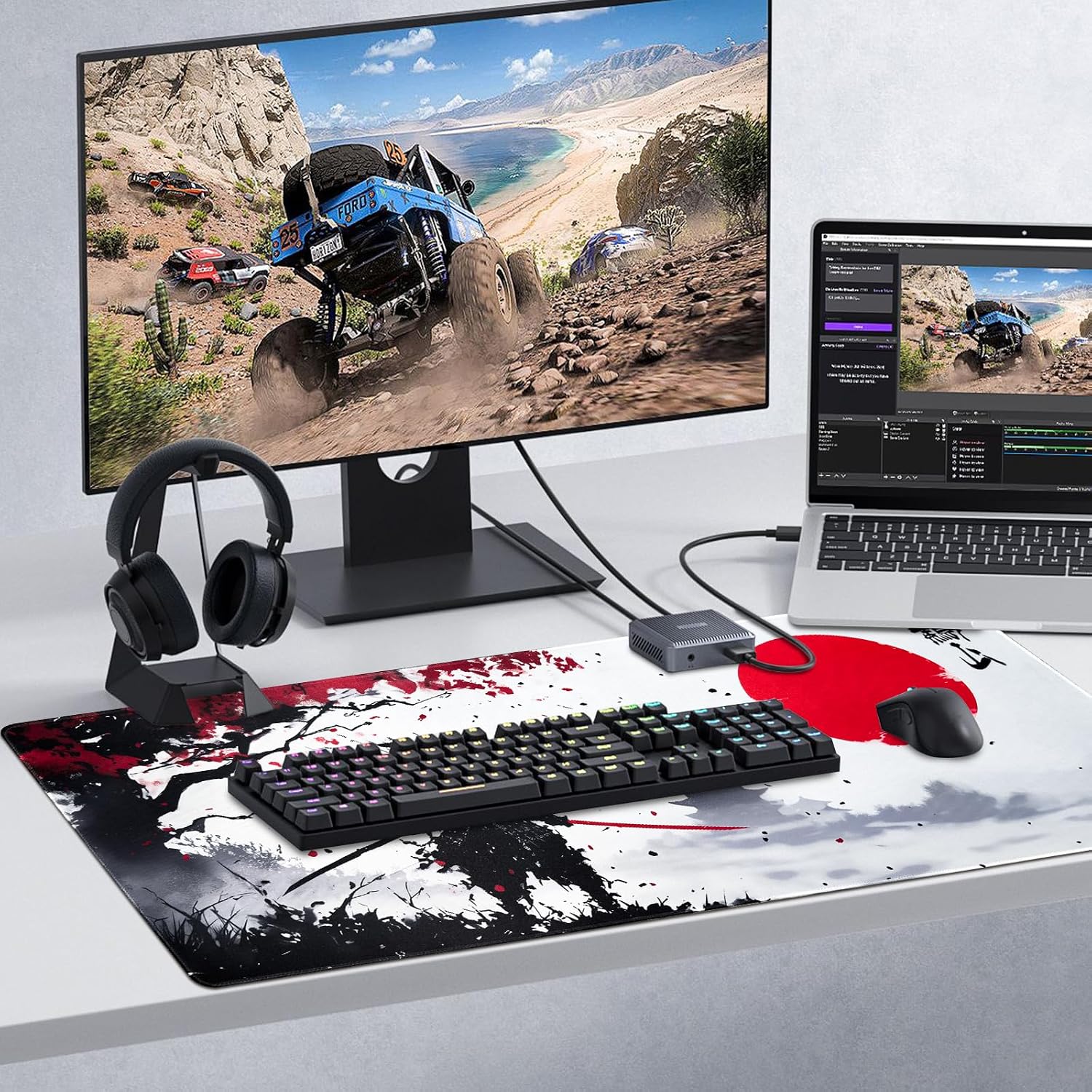 Detalle de Niviy Japanische Gaming-Mauspad XXL 900 x 400 mm mit Randsäumen