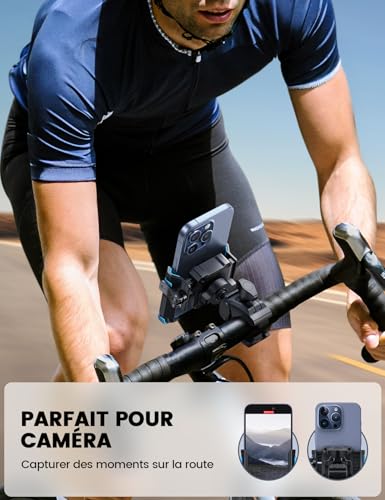 Detalle de Support Téléphone Vélo et Moto Lamicall 1S Verrouillage – Stabilité et Accessibilité