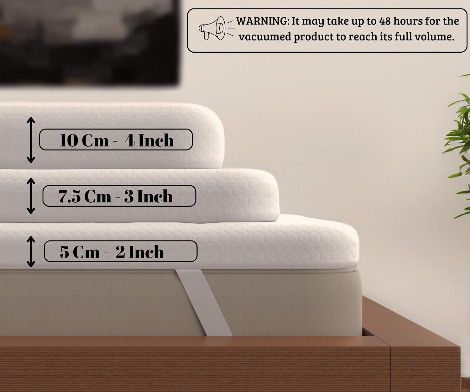 Thumbnail 4 de Sleepy Owl 4 Inch Memory Foam Mattress Topper for King Beds (150x200 cm) with Gel-Infused Dual-Layer Support