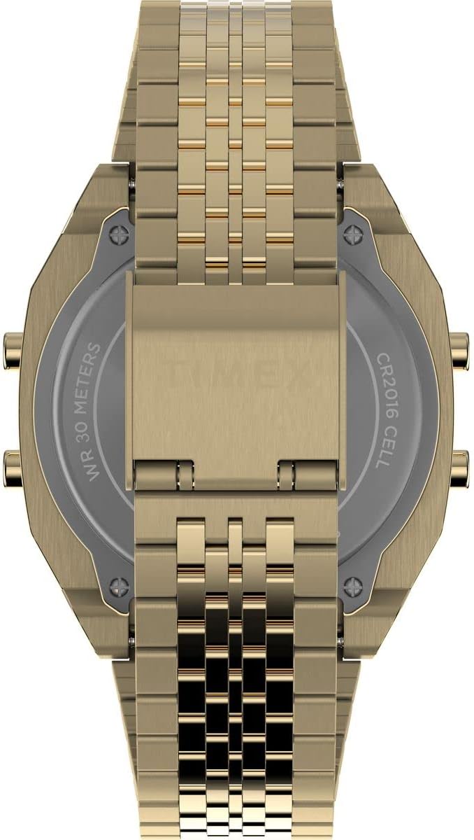 Detalle de Timex Unisex T80 Steel – Chronograph mit INDIGLO, goldfarben