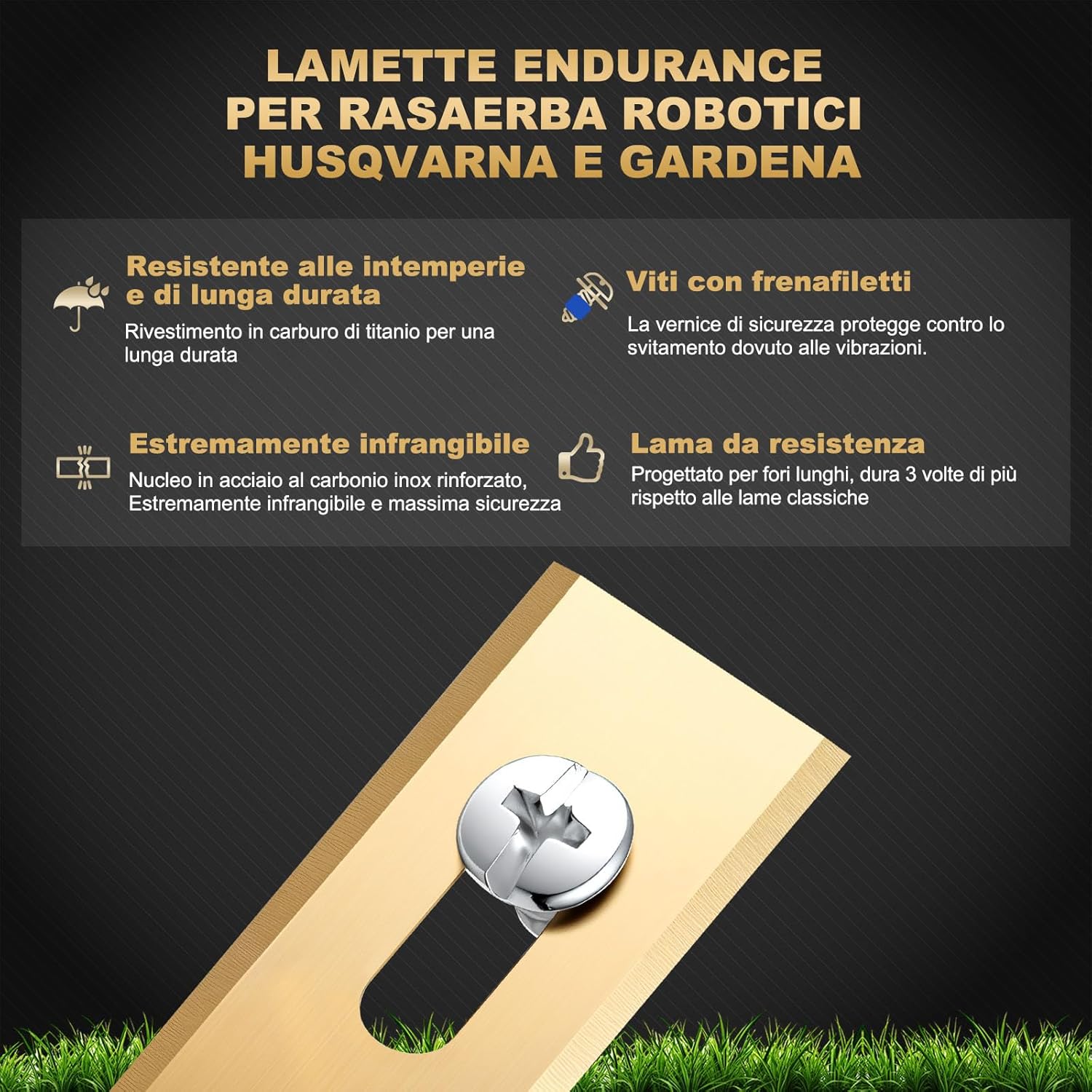 Thumbnail 4 de FourShow 36 lame di ricambio per robot tosaerba Husqvarna e Gardena, Endurance