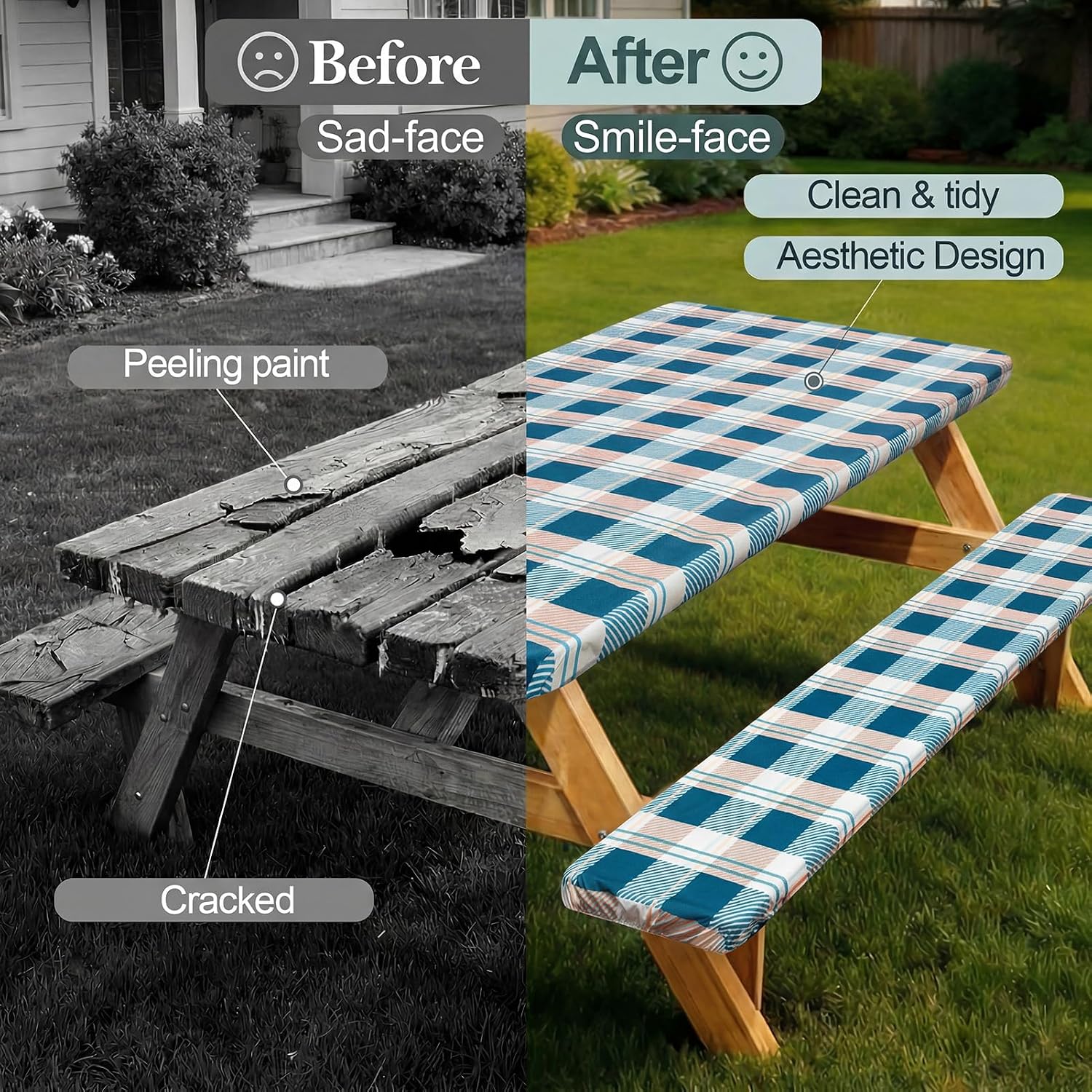Detalle 2 de Picnic Table Cover Set for 72-Inch Tables