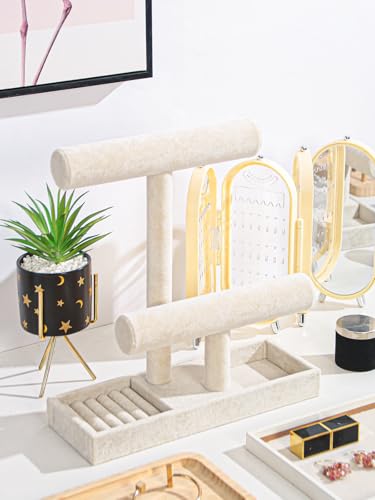 Detalle de Coward 2-Tier Organizer for Necklaces and Bracelets (Beige, Without Lid)