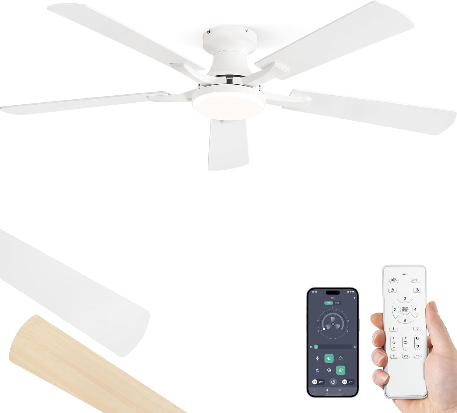 Detalle de ZMISHIBO 52 Inch Ceiling Fan 🌀
