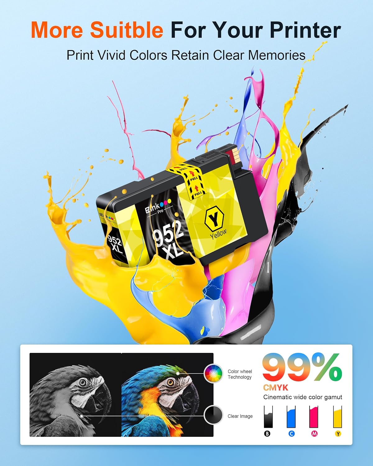 Thumbnail 3 de E-Z Ink Pro 952XL Compatible Ink Cartridges, 4-Pack for HP OfficeJet Pro