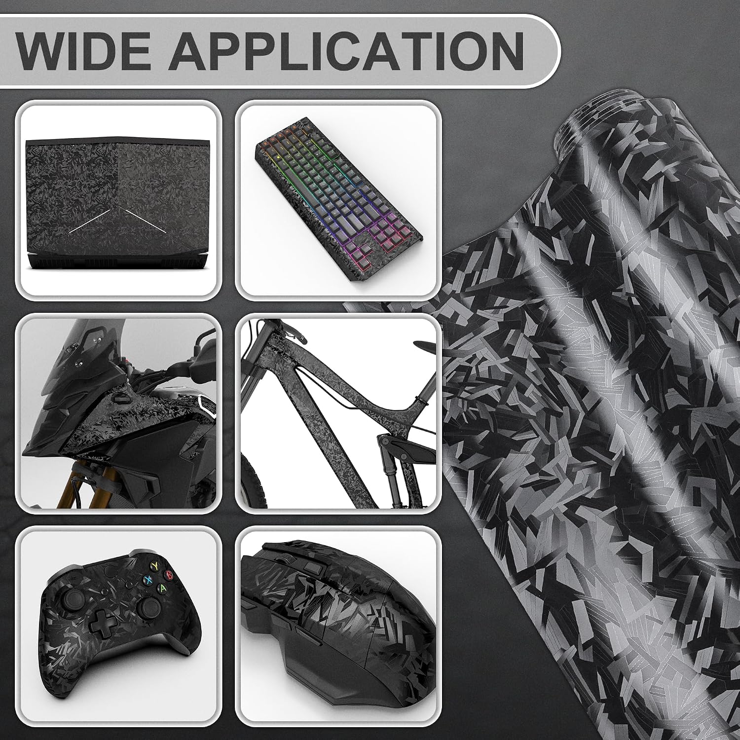 Thumbnail 4 de Forged Carbon Folie 300 x 30 cm Schwarz