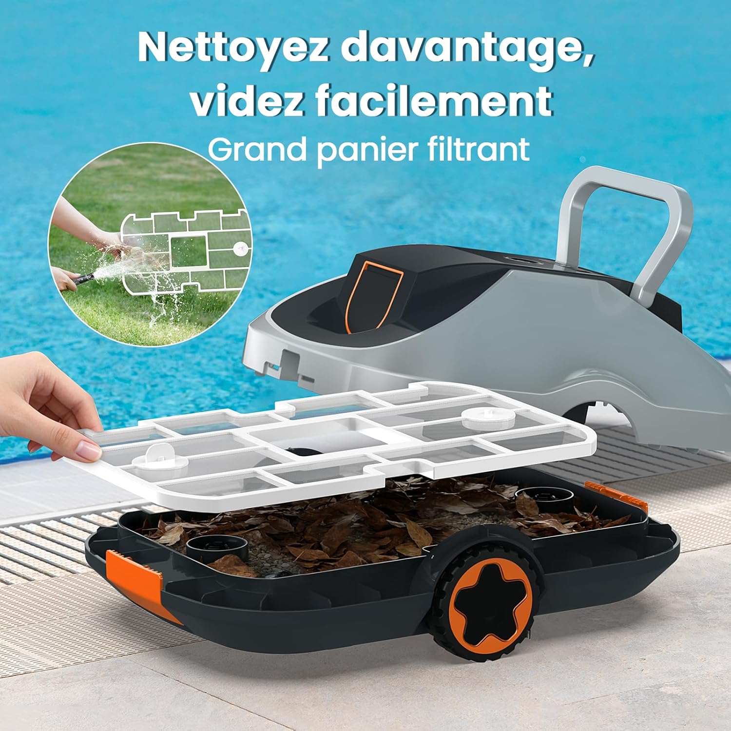 Thumbnail 4 de Robot Piscine sans Fil C1 — Nettoyage autonome jusqu’à 200 minutes pour piscines hors sol et enterrées