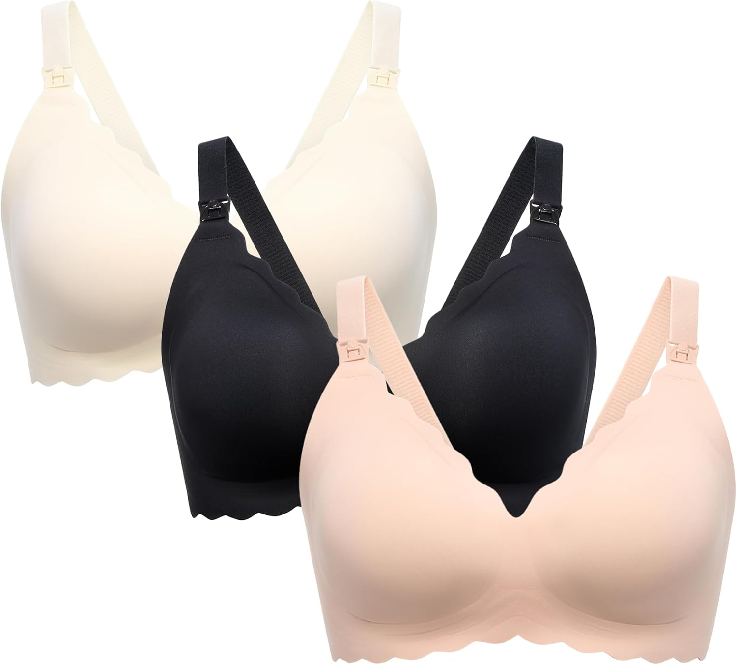 Momcozy Nursing Bras for Breastfeeding — Seamless Wireless Jelly Strip Support