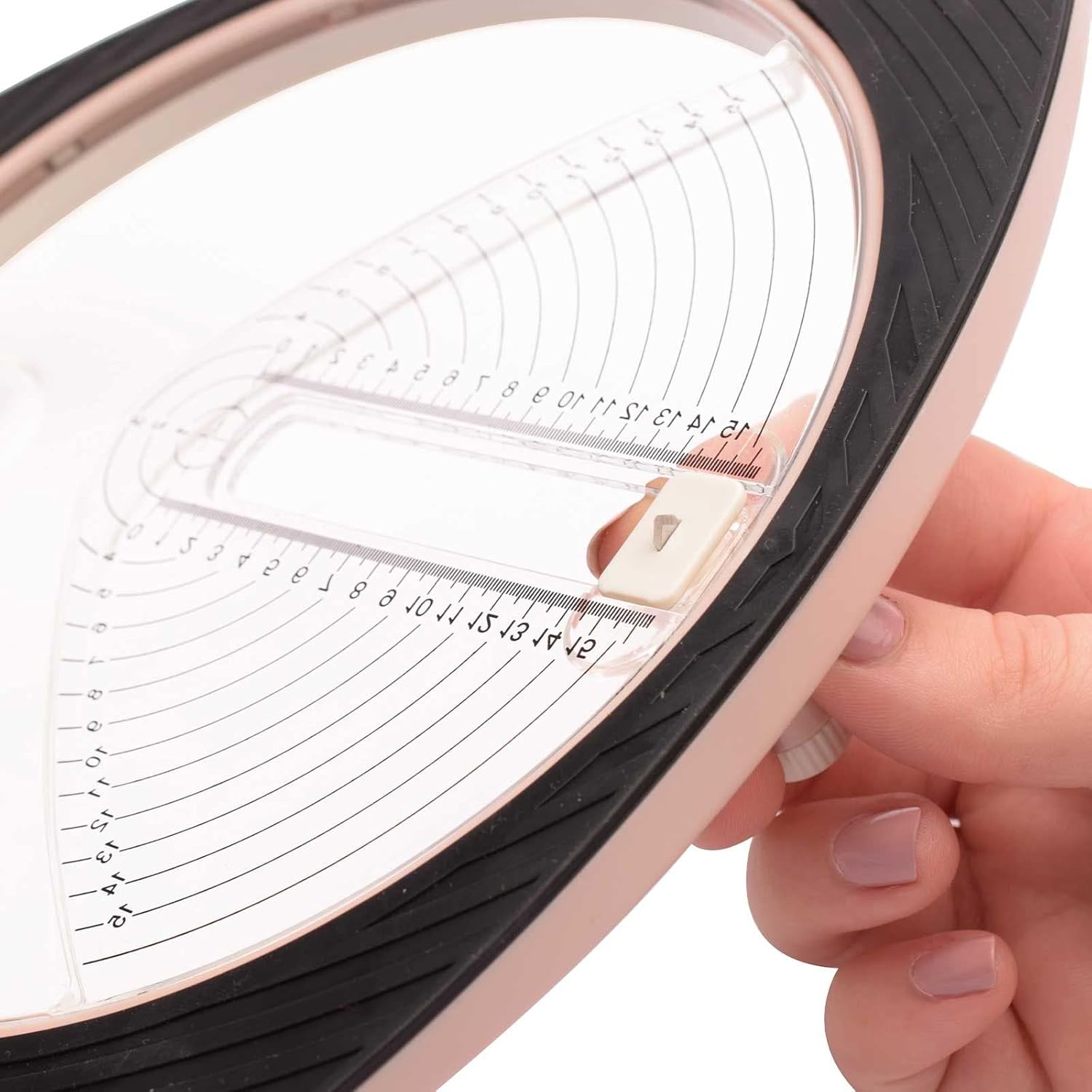 Detalle de Vaessen Creative Cutter Circulaire Ø 2,5 à Ø 15 cm – 3 Lames de Rechange – Coupe Papier Cercle Rose