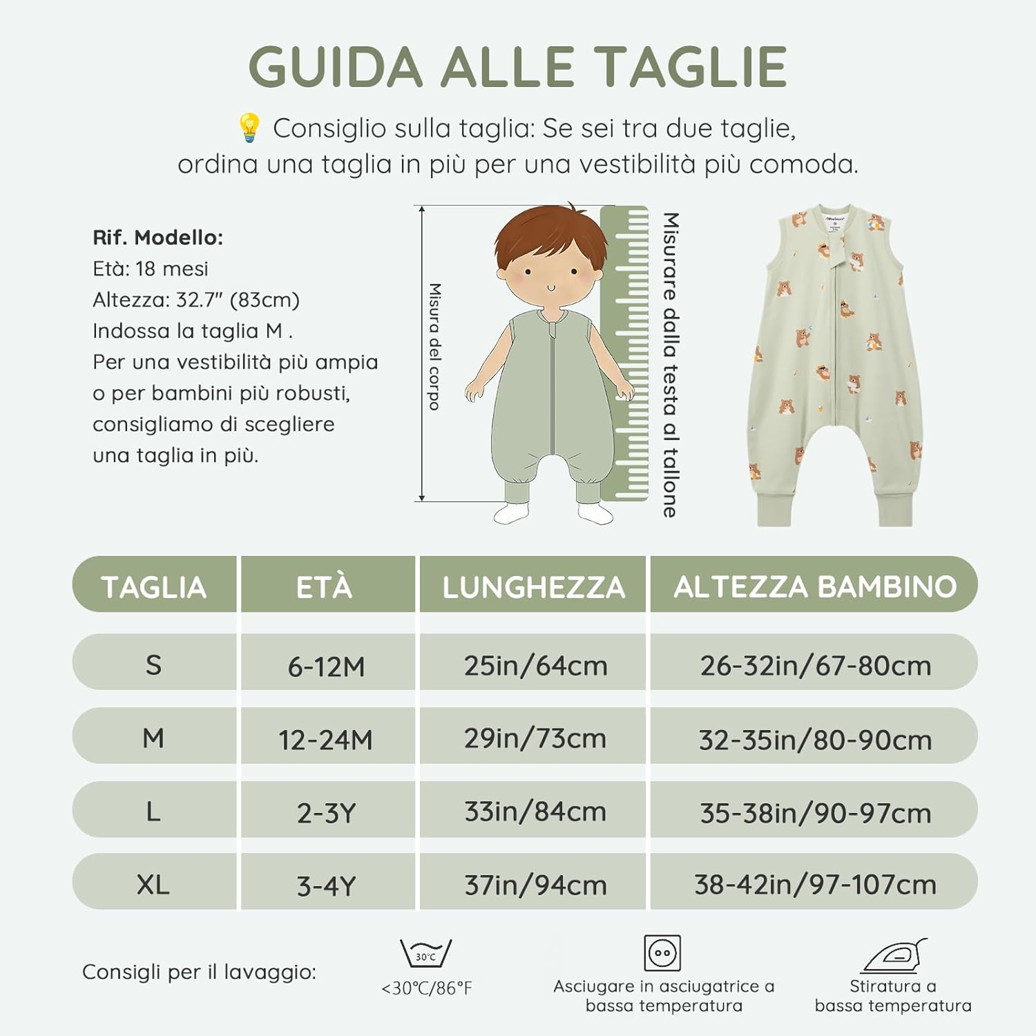 Thumbnail 4 de Mosebears Sacco Nanna 1 Tog per Bambini – 95 cm, cotone traspirante per 3-4 anni
