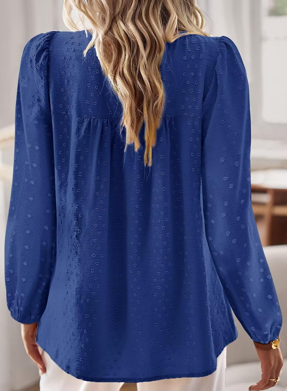 Thumbnail 2 de TUUHAW Damen Langarmshirt Boho Top mit Rundhals und Häkelapplikation