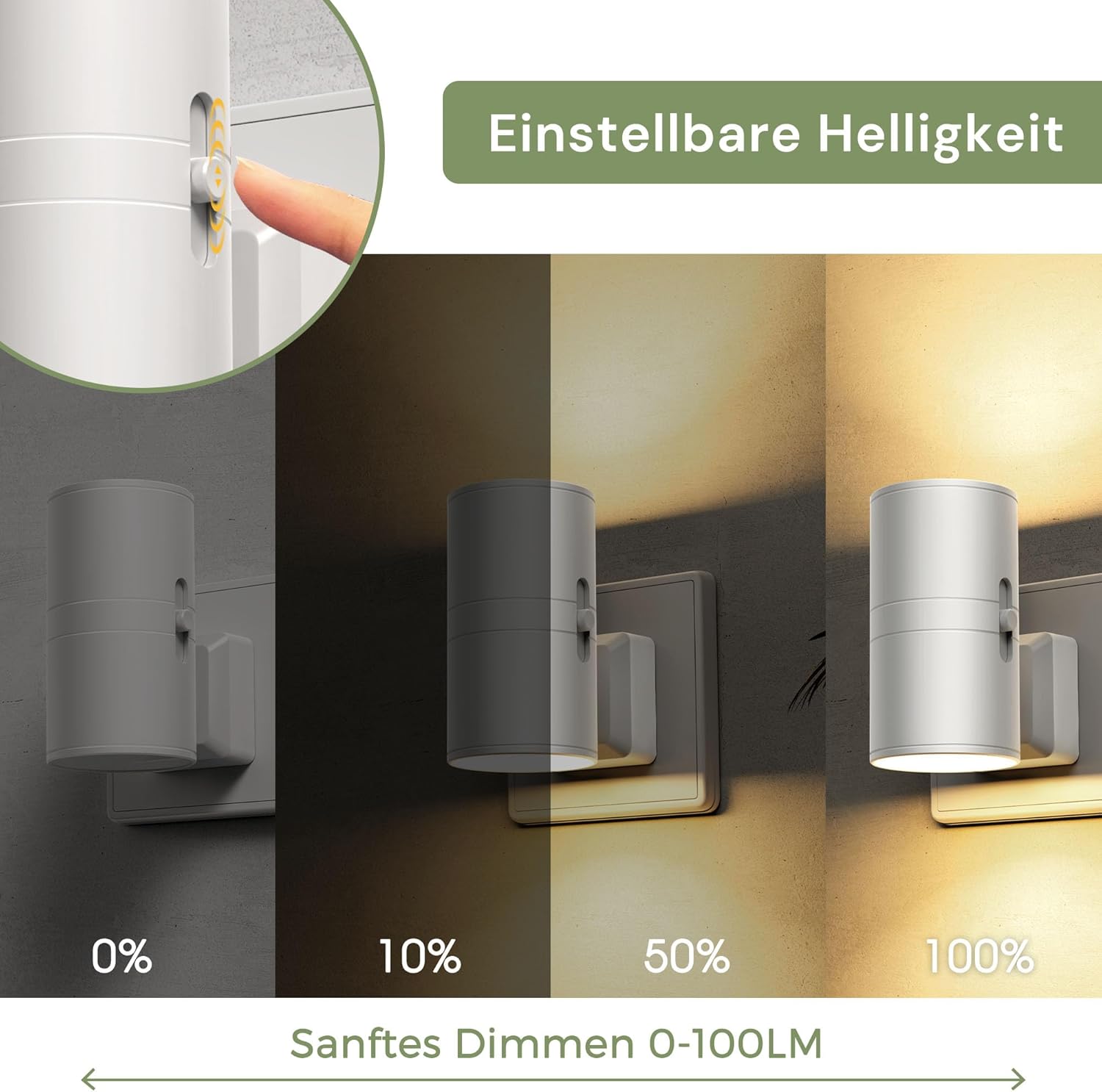 Thumbnail 2 de LOHAS-LED 2er-Nachtlicht Steckdosen-Set| Dimmbar 0–100% mit Dämmerungssensor, 3000K Warmweiß, kompakte Wandlampe im Retro-Design