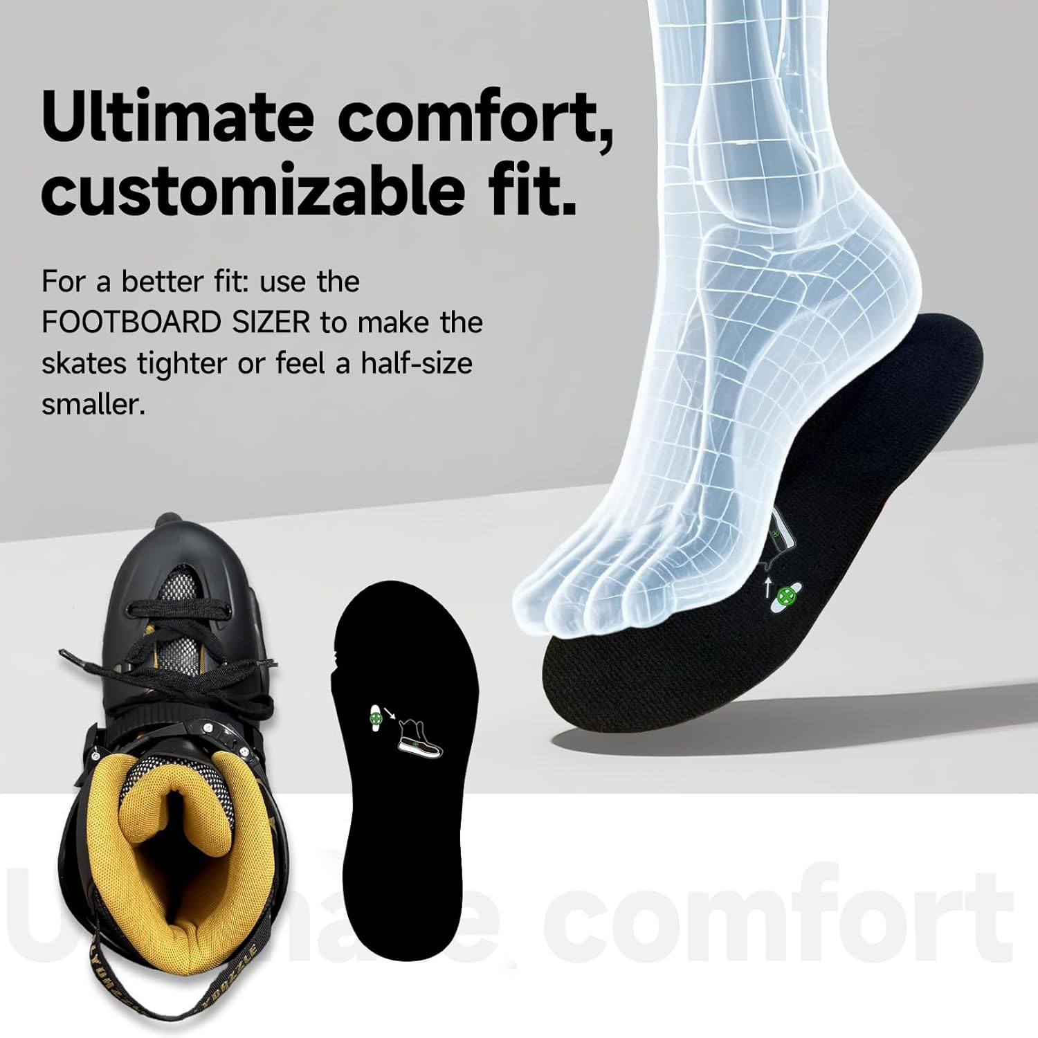 Thumbnail 5 de FLYDAZZLE Men’s Inline Skates (Urban Freeride/Slalom) with Hard Boot, ABEC-9 Bearings, Ankle Support