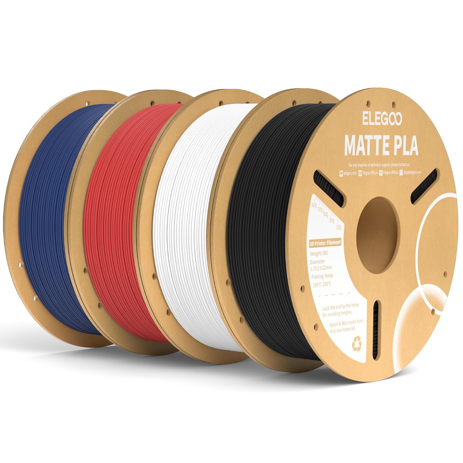 Detalle de ELEGOO Matte PLA Filament Bundle 4KG (1.75mm) for 3D Printers