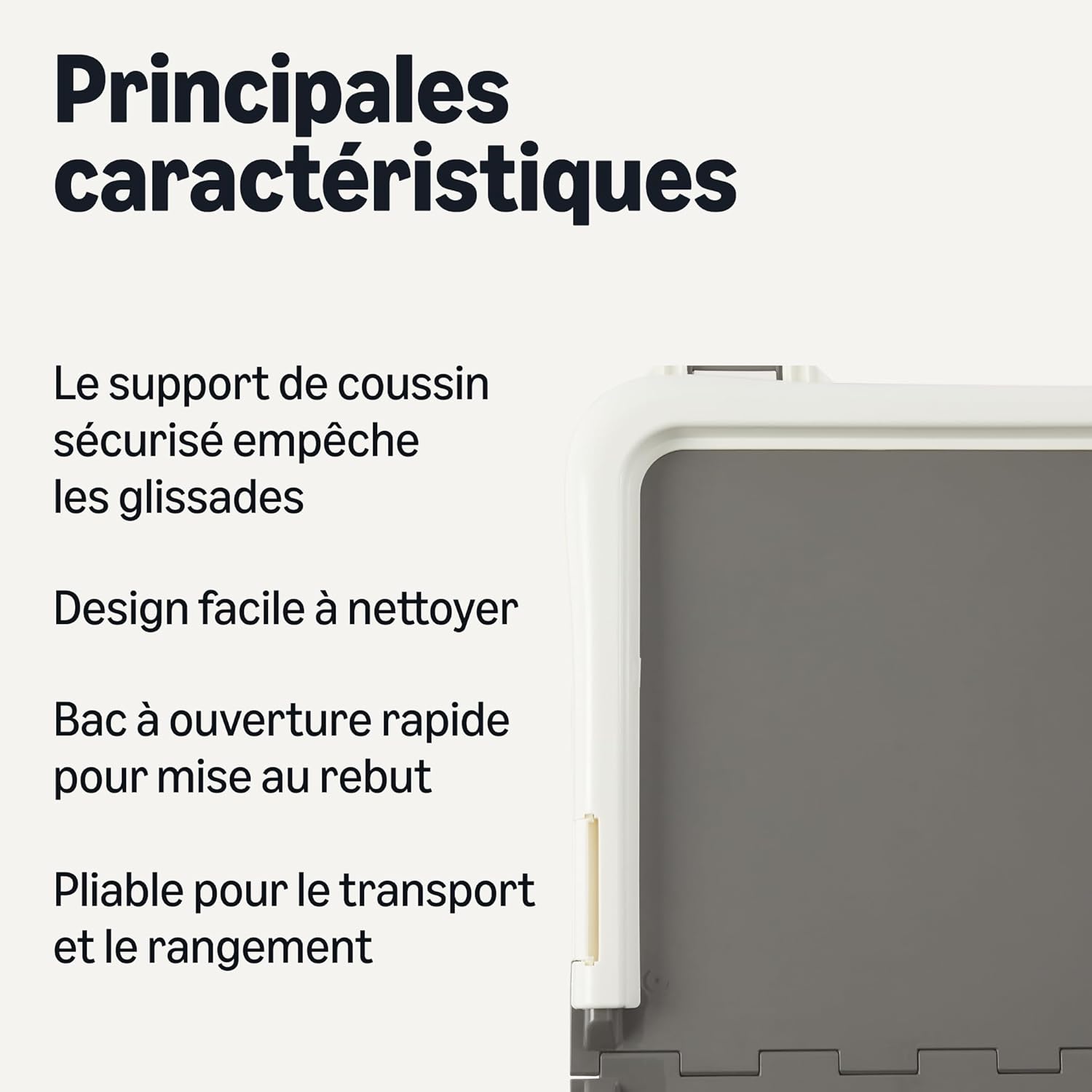 Detalle de Amazon Basics Tapis d’Entraînement pour Chien XL – 71,1 x 86,4 cm, blanc et anthracite