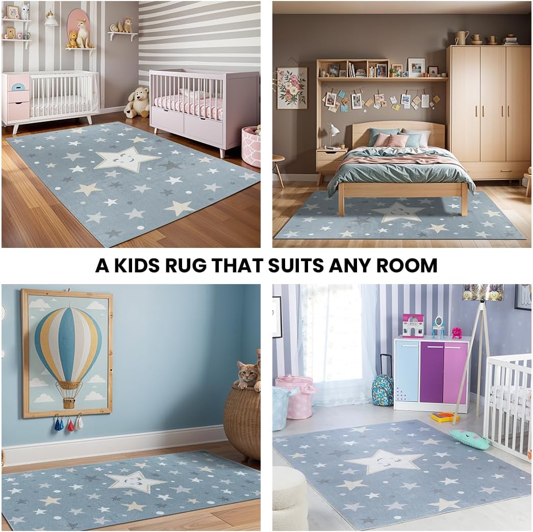 Thumbnail 4 de Livabliss Stars Washable Kids Rug 160x213 cm
