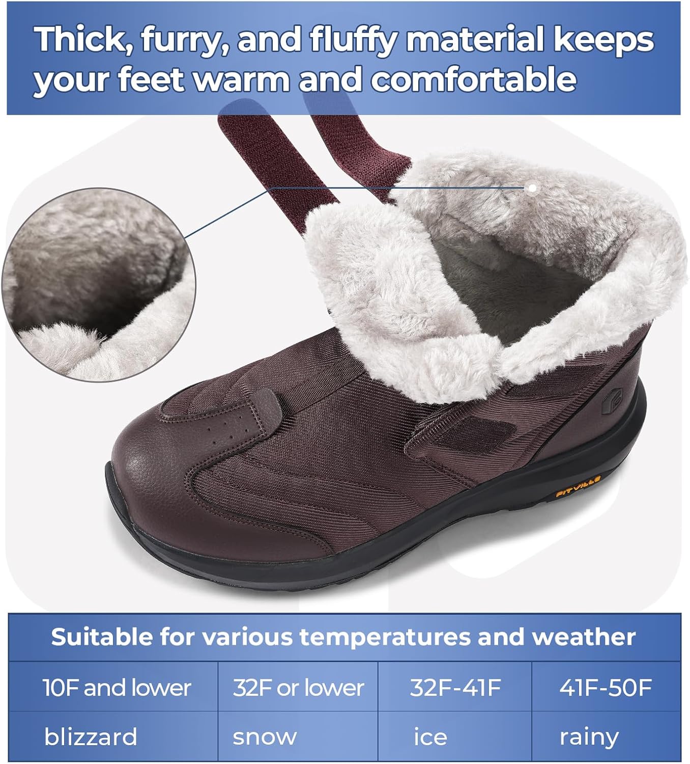 Thumbnail 2 de FitVille Winterschuhe Herren Extra Weit – Winterstiefel mit Klettverschluss