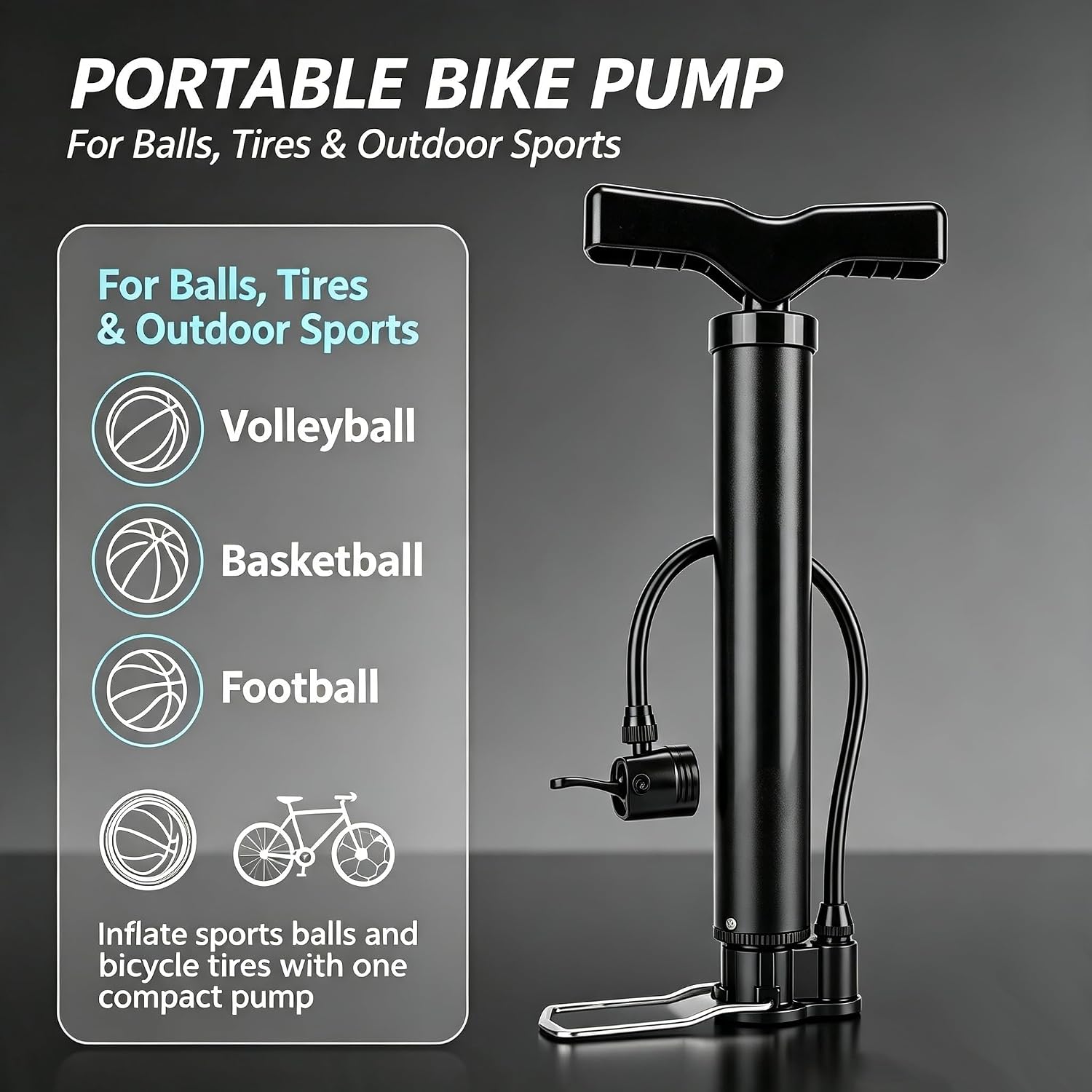 Detalle de Portable Bike Pump for Presta and Schrader Valves
