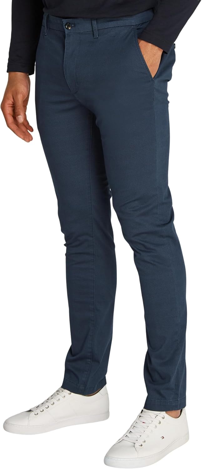 Detalle de Tommy Hilfiger Herren Chino Hose Bleecker Printed Structure Slim Fit