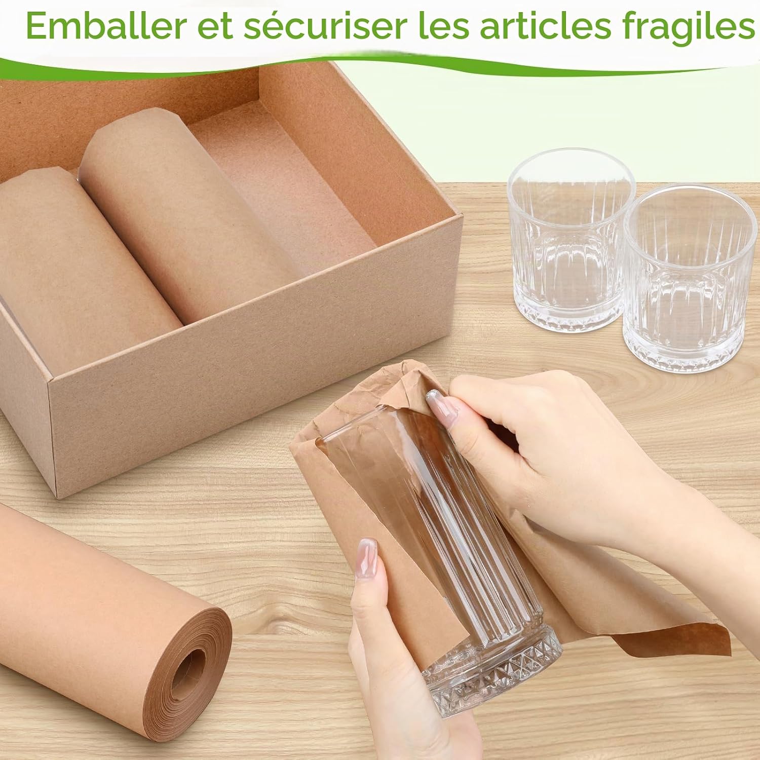 Thumbnail 6 de Euqvunn Kraftpapier rolle – kraftpapier van 300 g/m², 30 cm x 35 m