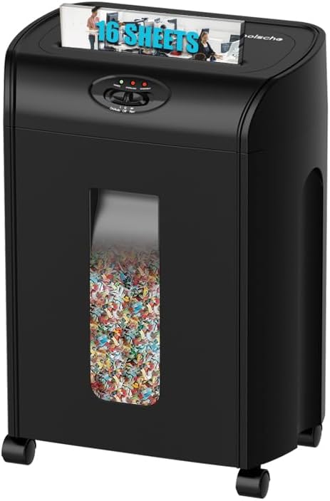 Detalle de Paper Shredder 16-Sheet Cross Cut, 4.76-Gallon 🗑