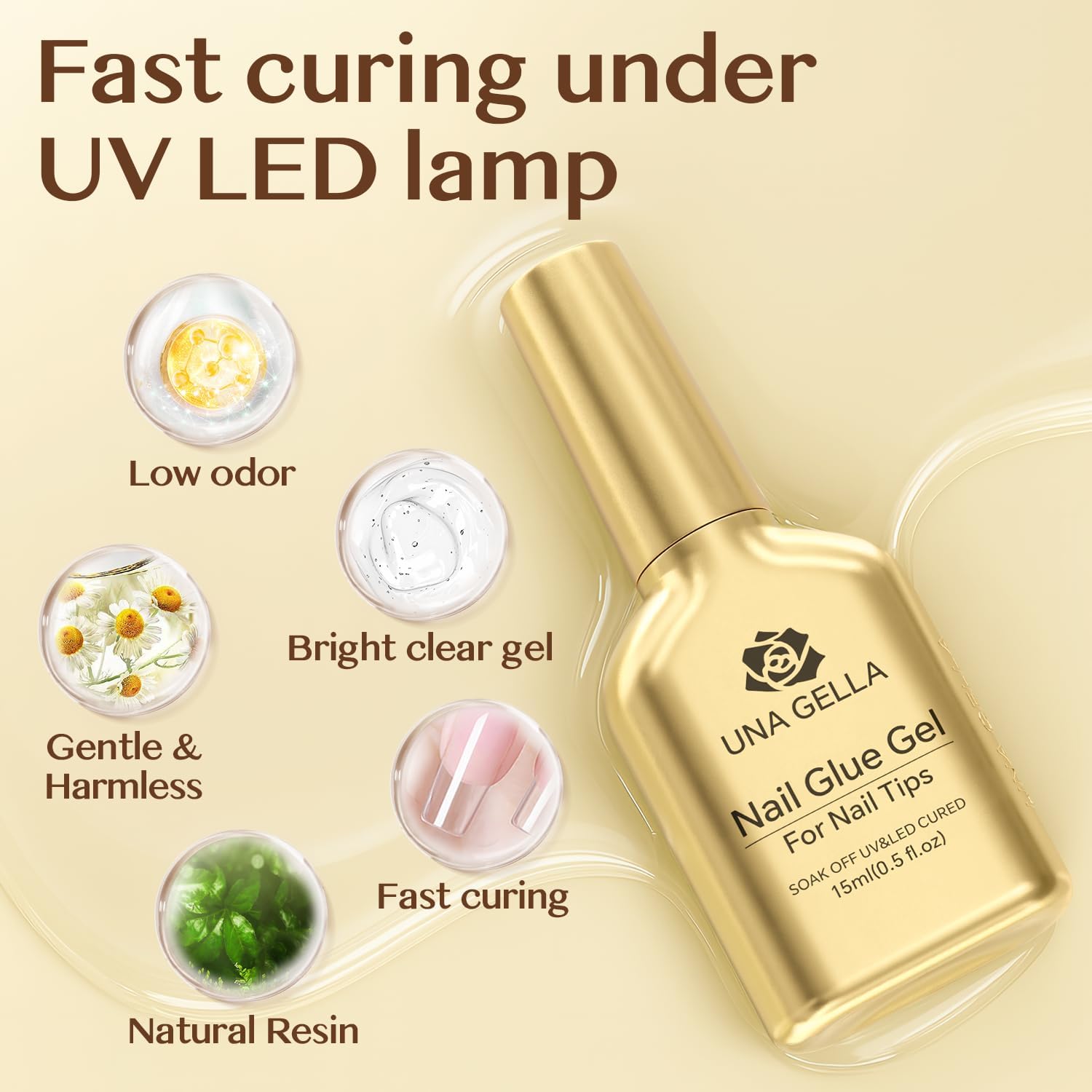 Detalle 2 de UNA GELLA 6 in 1 UV Nagelkleber 15ml