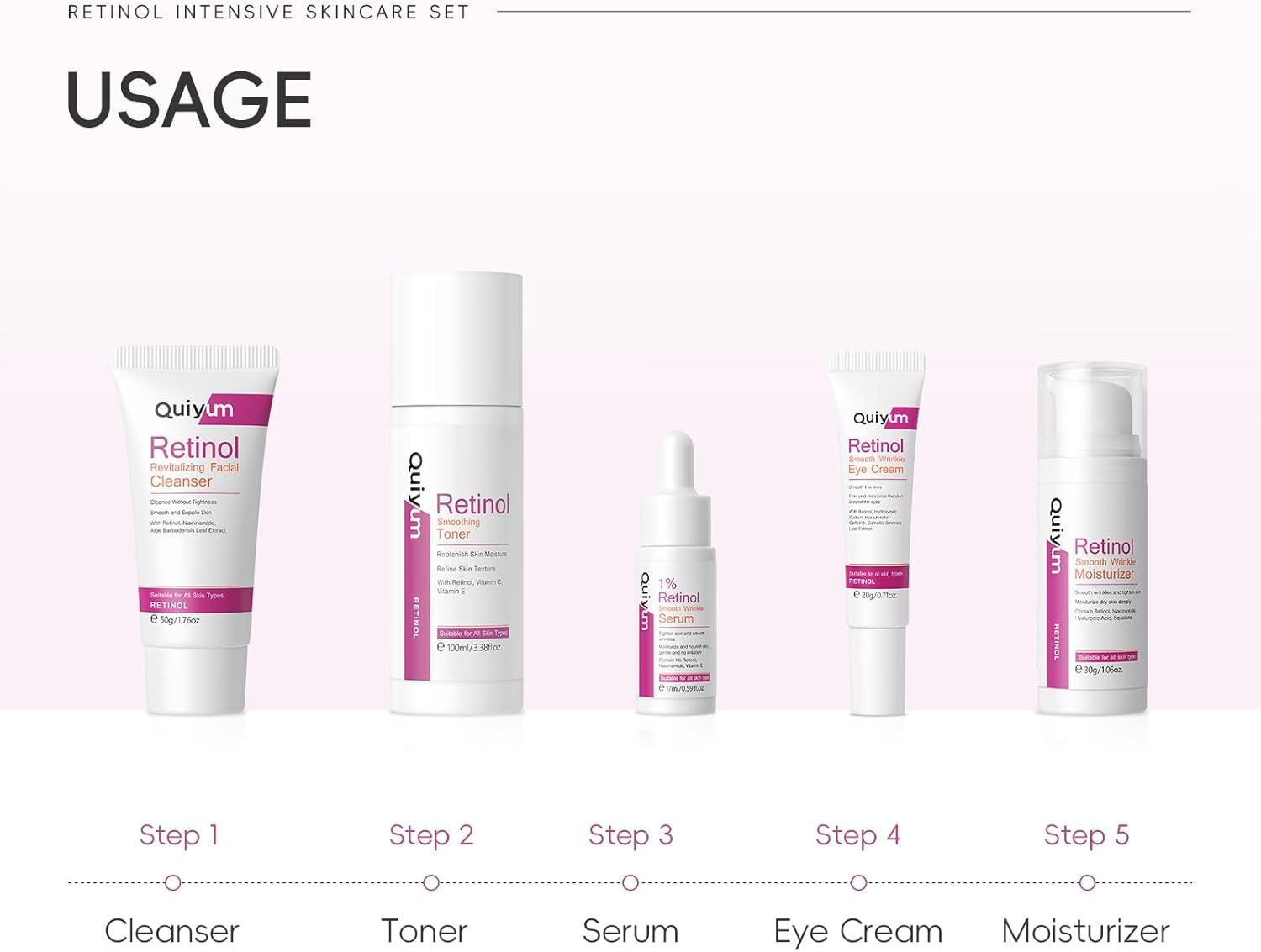 Thumbnail 8 de QUIYUM Retinol 5 piezas kit de cuidado facial 🧴