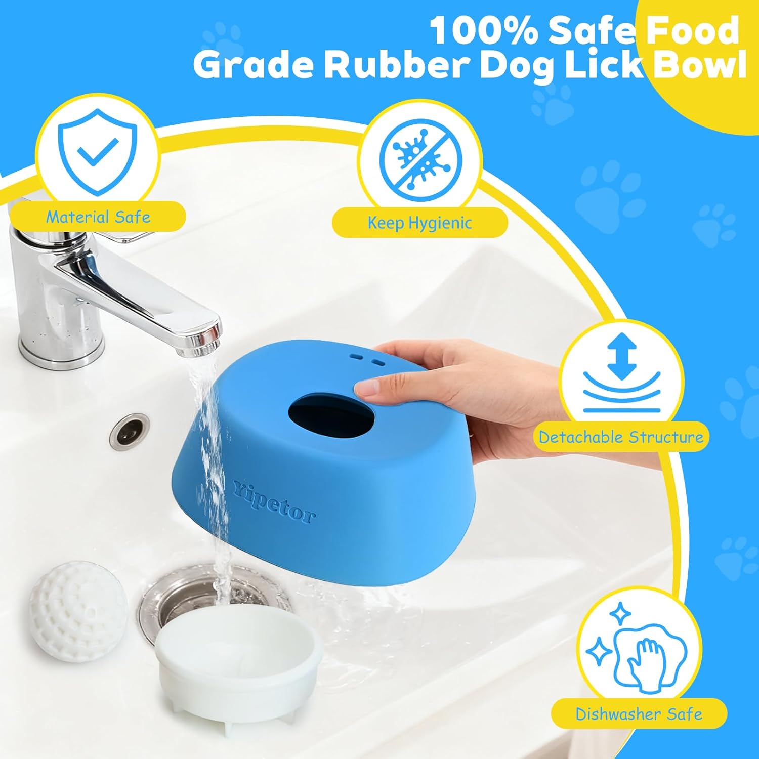 Detalle 2 de Yipetor Slow Feeder Dog Bowl for Liquid Treats with Anti-Slip Base