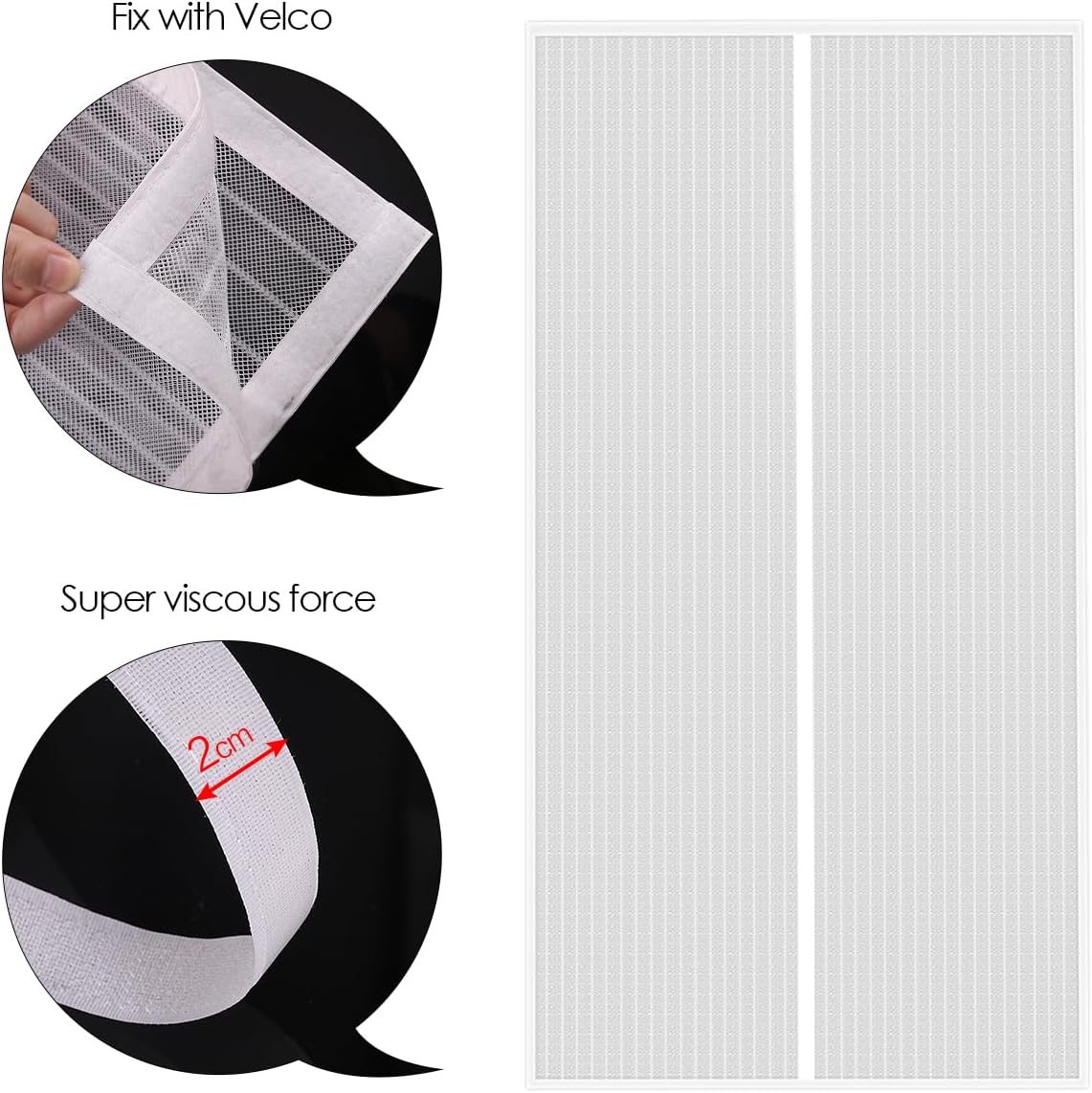 Thumbnail 4 de MYCARBON Zanzariera Magnetica Porta Finestra 120x200cm Bianco – Traspirante, Montaggio Semplice e Chiusura Automatica