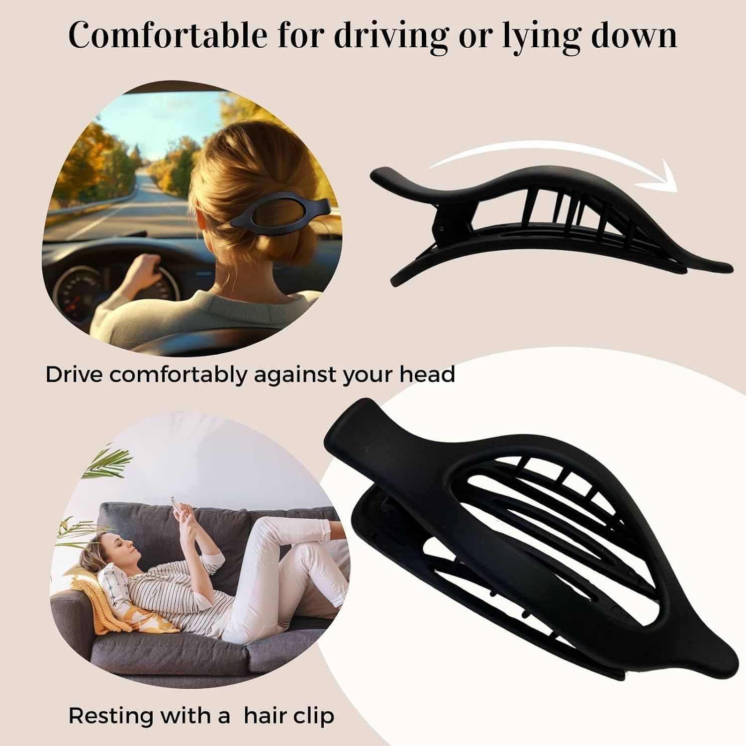 Detalle de CENTSTAR 8-Pack Flat Hair Clips, Matte Plastic with Lay-Flat Design