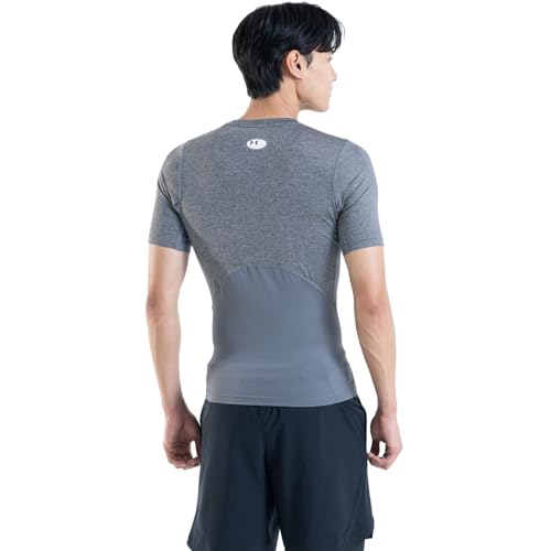 Thumbnail 10 de Under Armour HeatGear Compression Shirt pour hommes – Carbon Heather/Black (XS)