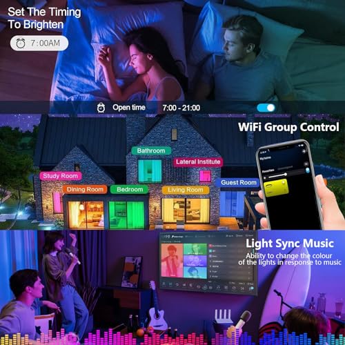 Detalle de Taipow Lámpara de Techo LED 30W RGB: control inteligente para salón y dormitorio
