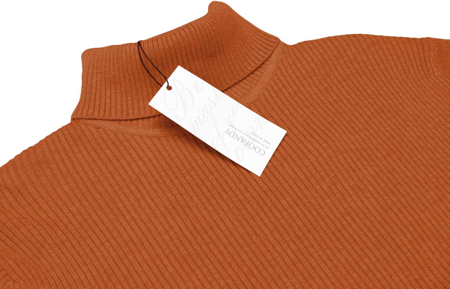 Detalle 1 de COOFANDY Men's Slim Fit Ribbed Knit Turtleneck Sweater