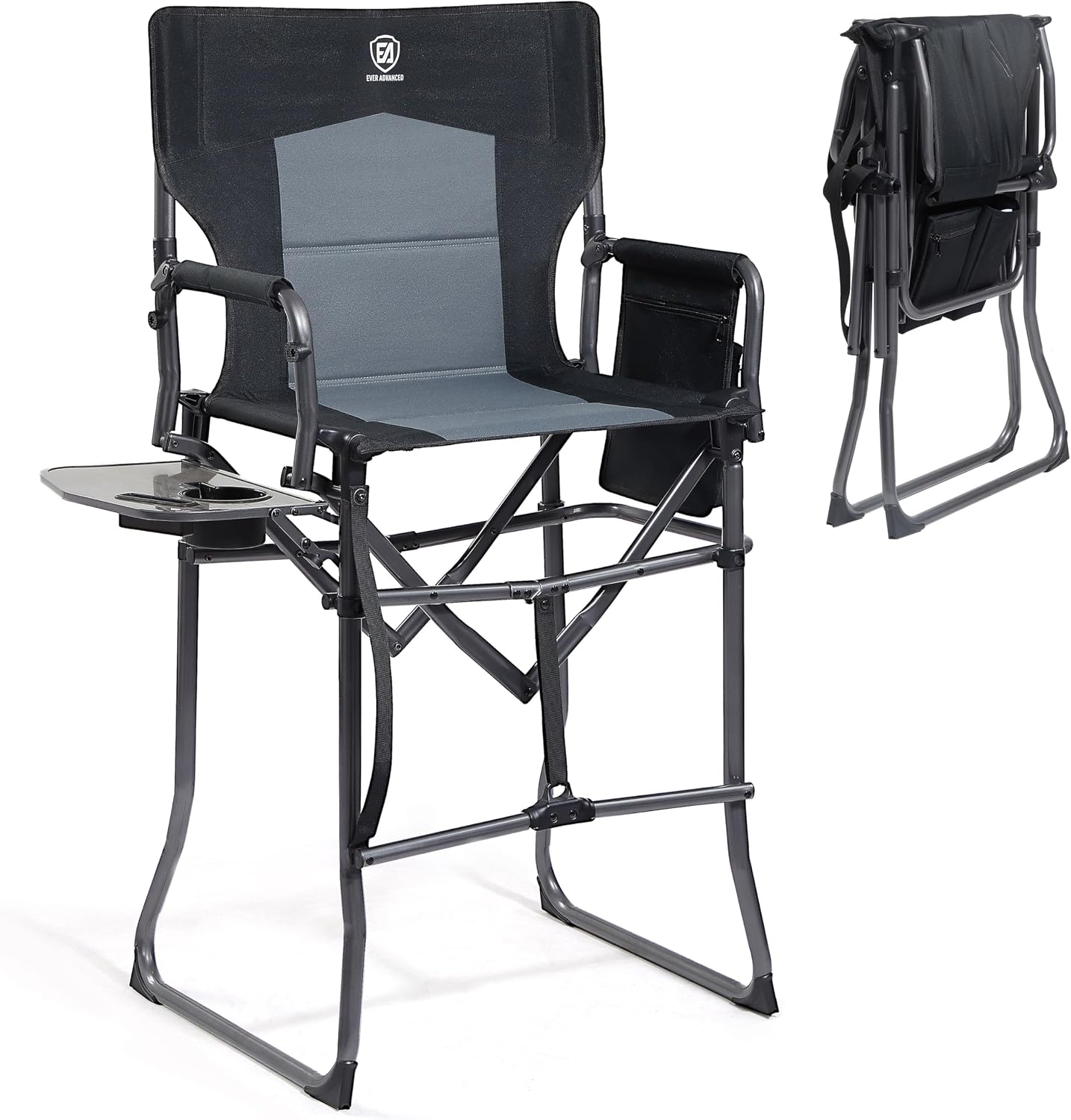 Detalle de EVER ADVANCED EA-DC-1026T Tall Camping Director’s Chair with Side Table