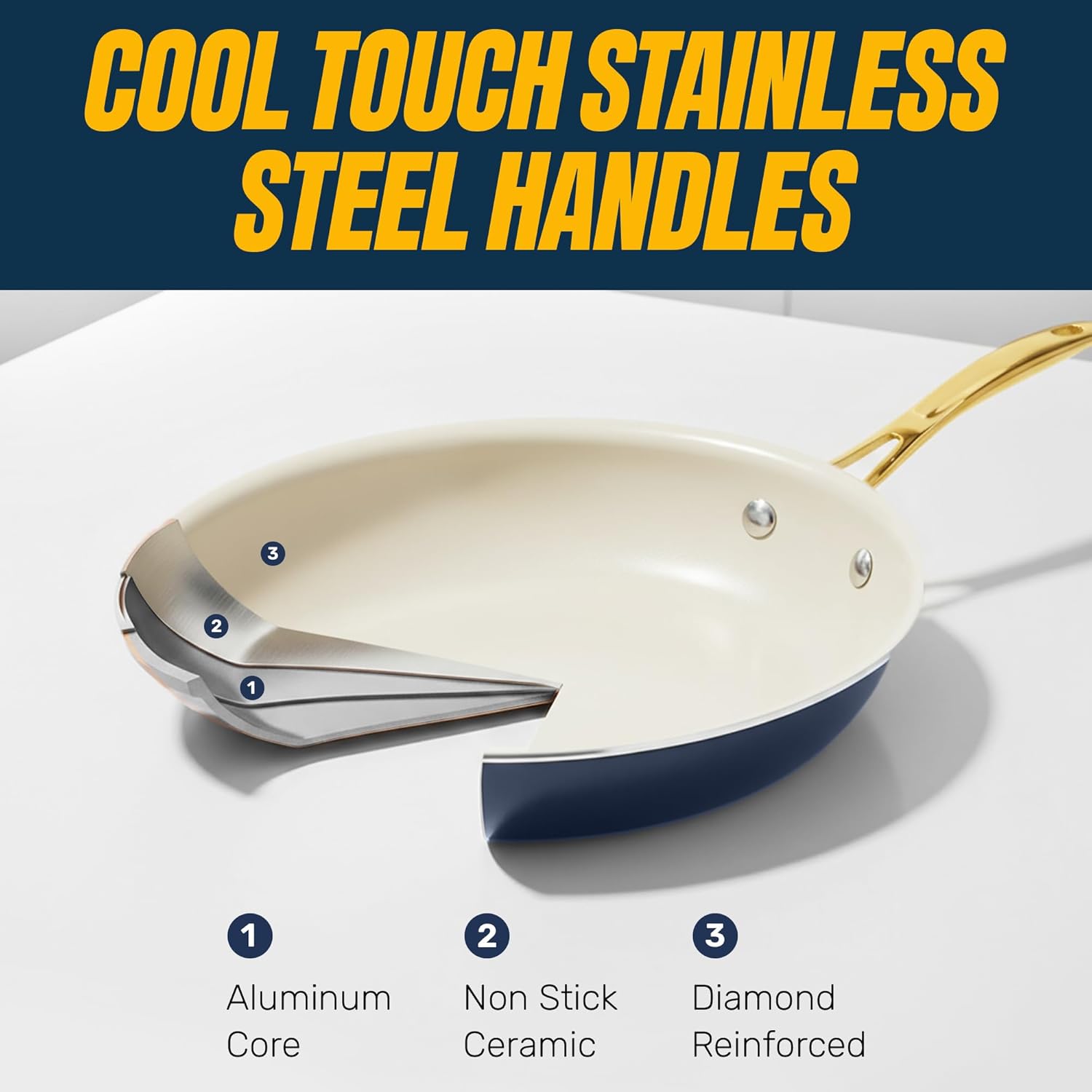 Detalle 2 de Gotham Steel Gold Collection 12-Piece Nonstick Ceramic Cookware Set