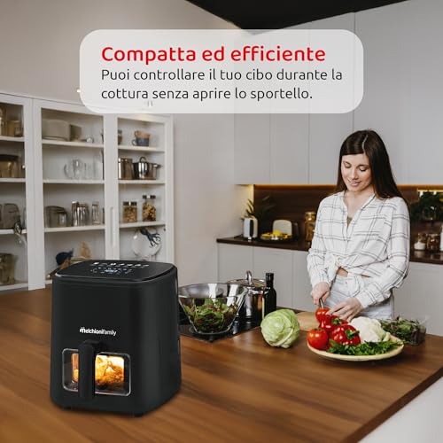 Detalle de Melchioni Marianna Plus friggitrice ad aria da 5 L con oblò e display touch