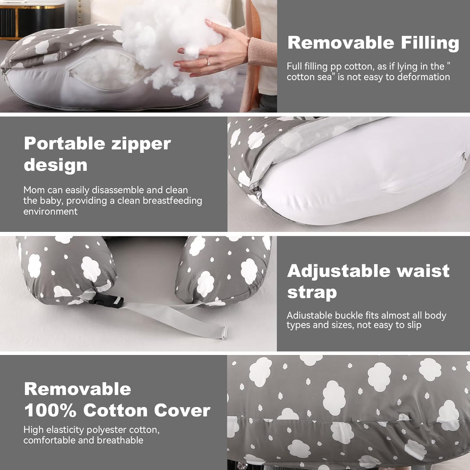 Thumbnail 5 de Labtec coussin d’allaitement multifonctionnel à housse 100 % coton et sangle réglable