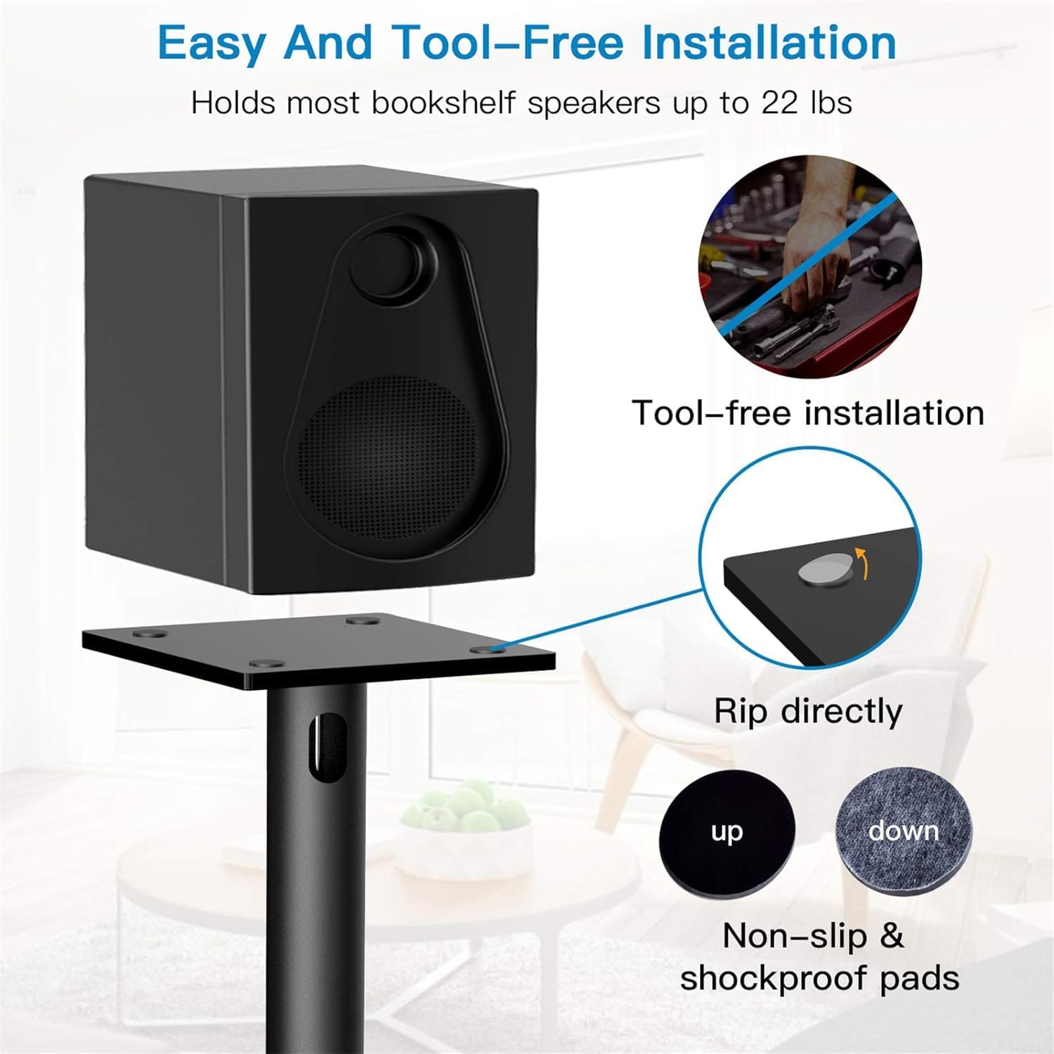 Detalle 2 de PERLESMITH Speaker Stands 27.56-Inch