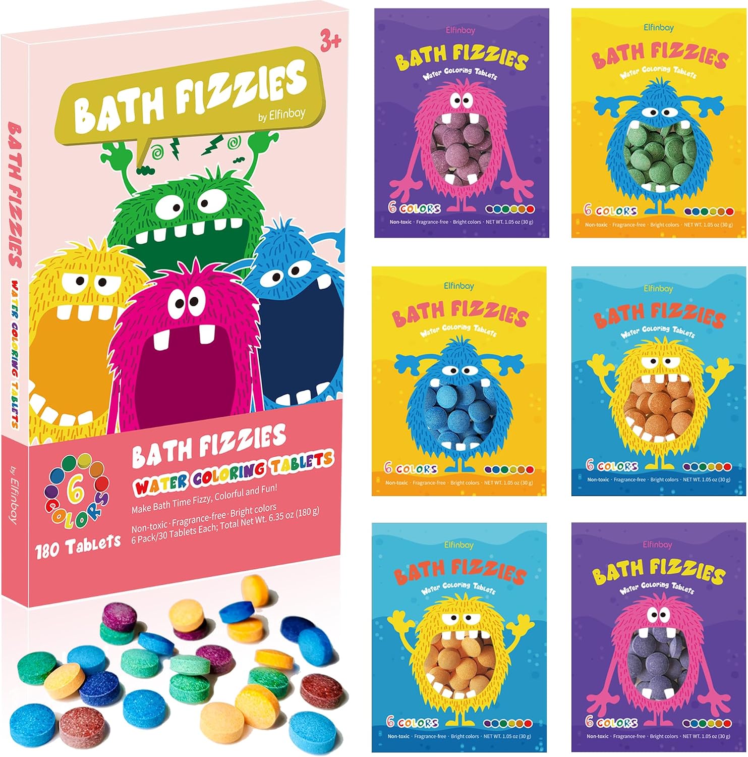 Detalle de Bath Color Tablets for Kids 180 bath bombs
