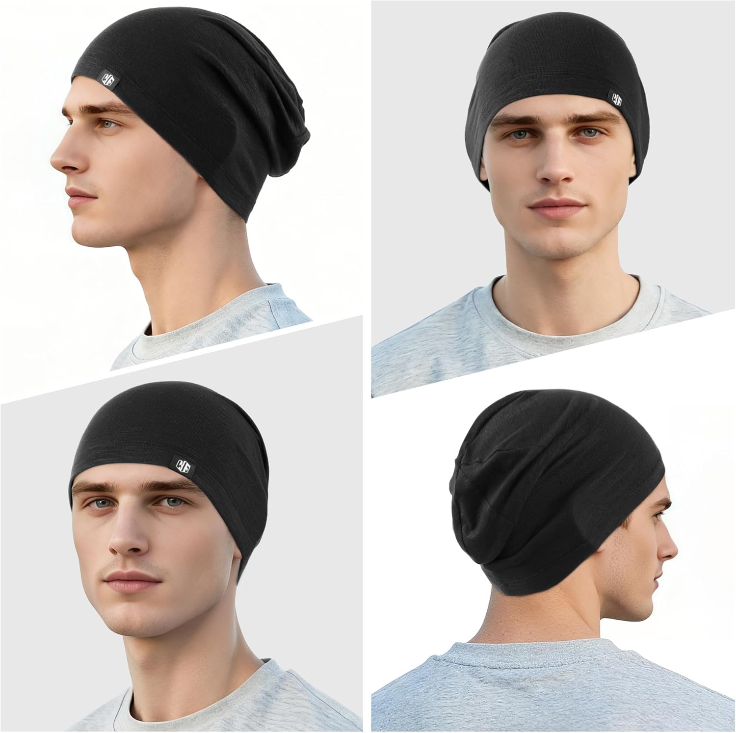 Detalle 2 de WTACTFUL 3-Pack Slouchy Skull Caps for Men & Women – Soft & Breathable Beanie for All-Day Wear