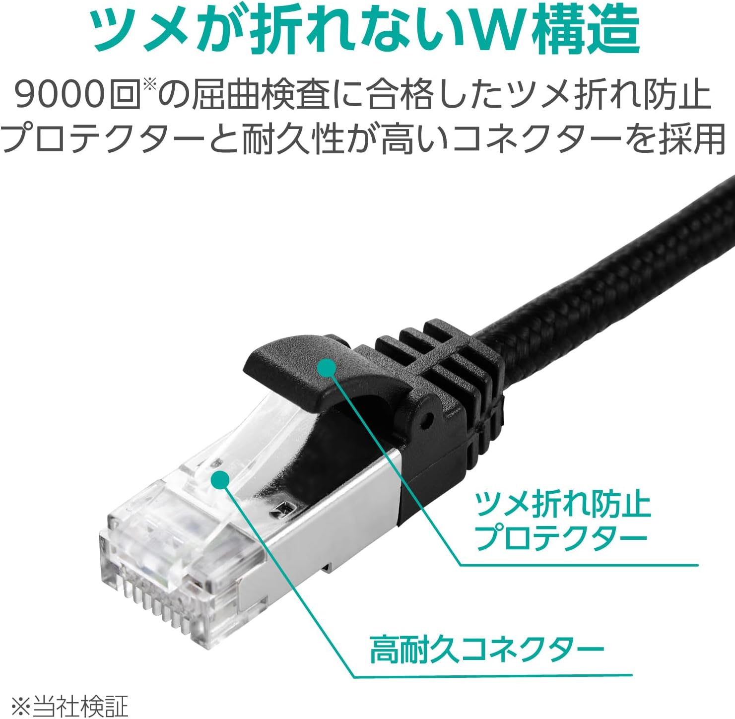 Thumbnail 2 de エレコム ECLD-OCM/BK30 LANケーブル Cat8 3m 40Gbps対応 メッシュ・爪折れ防止