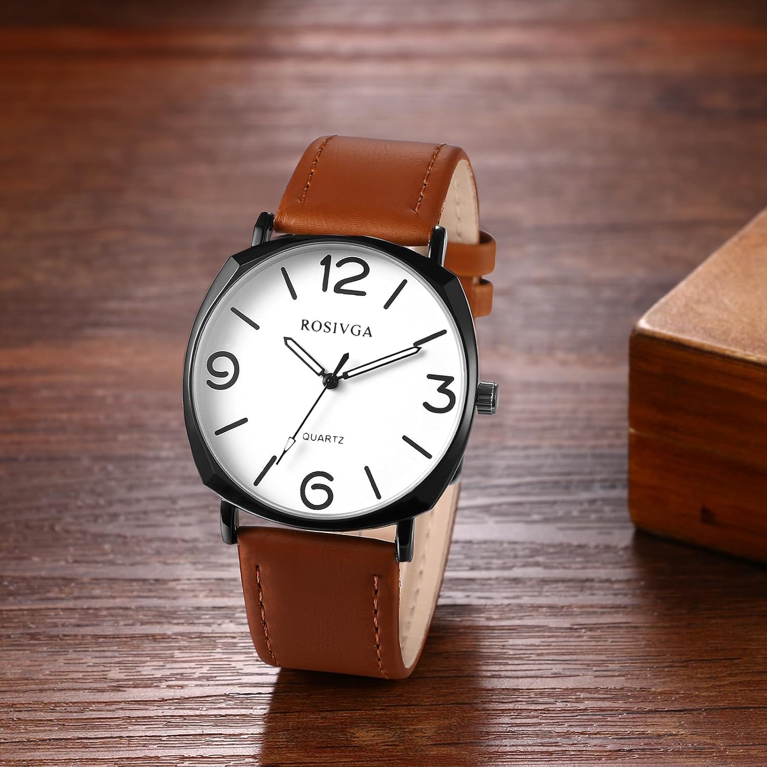 Thumbnail 1 de Avaner Herren-Quarzuhr mit PU-Armband und arabischer Ziffernskala