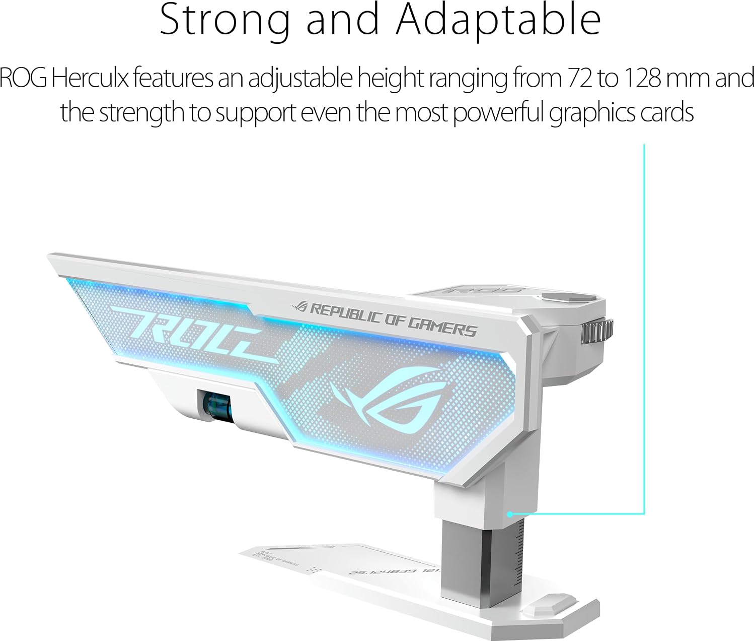 Detalle de ASUS ROG Herculx XH01 ROG HERCULX GRAPHICS CARD HOLDER WT, White GPU Support, 72–128 mm