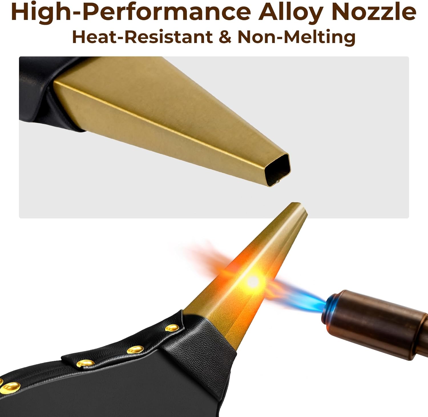 Thumbnail 4 de Amagabeli Fireplace Bellows 43cm x 19cm: Large Wood Air Blower with Cast Nozzle