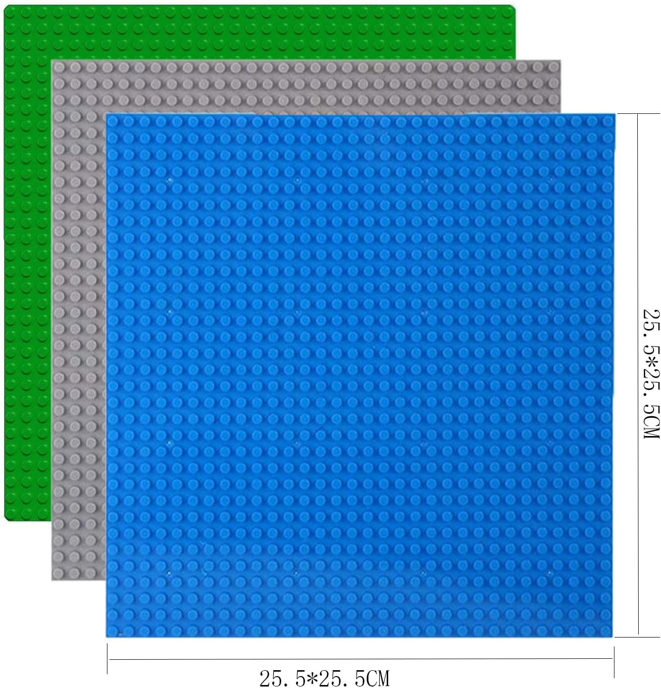 Thumbnail 4 de Hiegvor 6 Grundplatten kompatibel mit Bauplatte Classic (25,5 x 25,5 cm) – grün, blau, grau