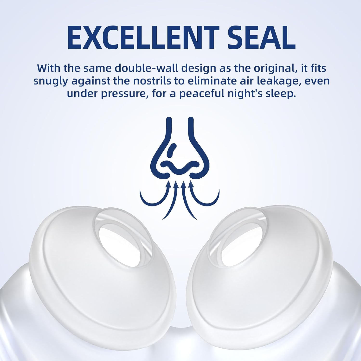 Detalle de RespWave Replacement Nasal Pillows for AirFit P10, Medium, 2-Pack Silicone