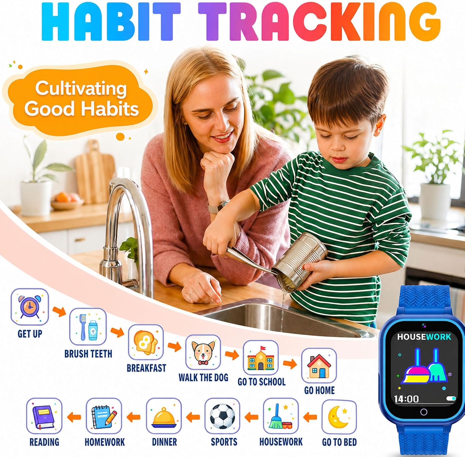 Detalle 2 de Goodatech Kids Smartwatch, 1.54-Inch Touchscreen