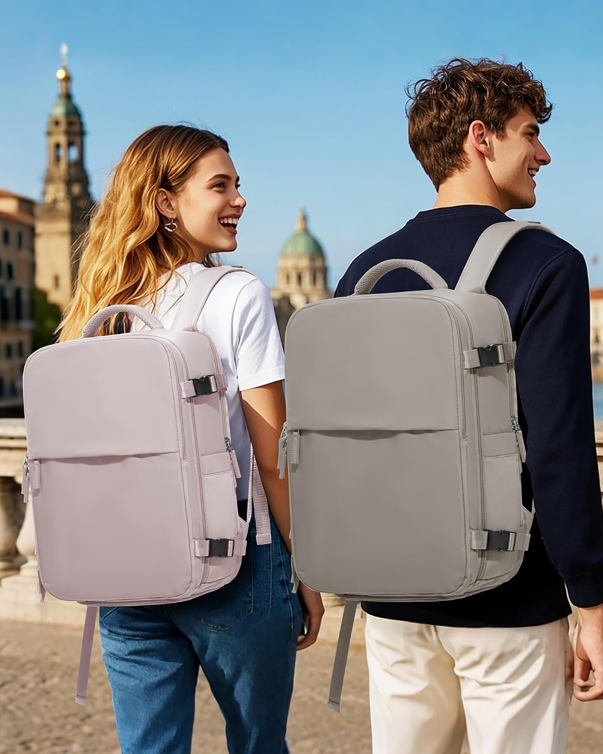 Detalle 2 de SZLX Vakuum-Rucksack für Ryanair & Handgepäck (40×30×20/45×36×20), mit Laptopfach (14 Zoll) und Kompressionspumpe