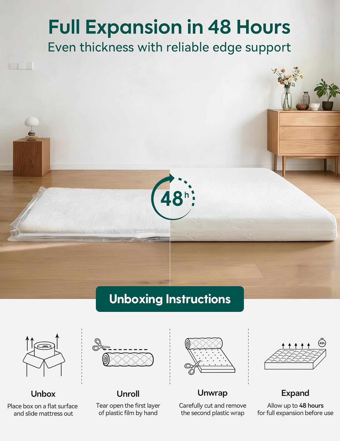Thumbnail 6 de Babelio Breathable Crib Mattress: Dual-Sided Memory Foam, Waterproof Cover, 52 x 27.5 inches